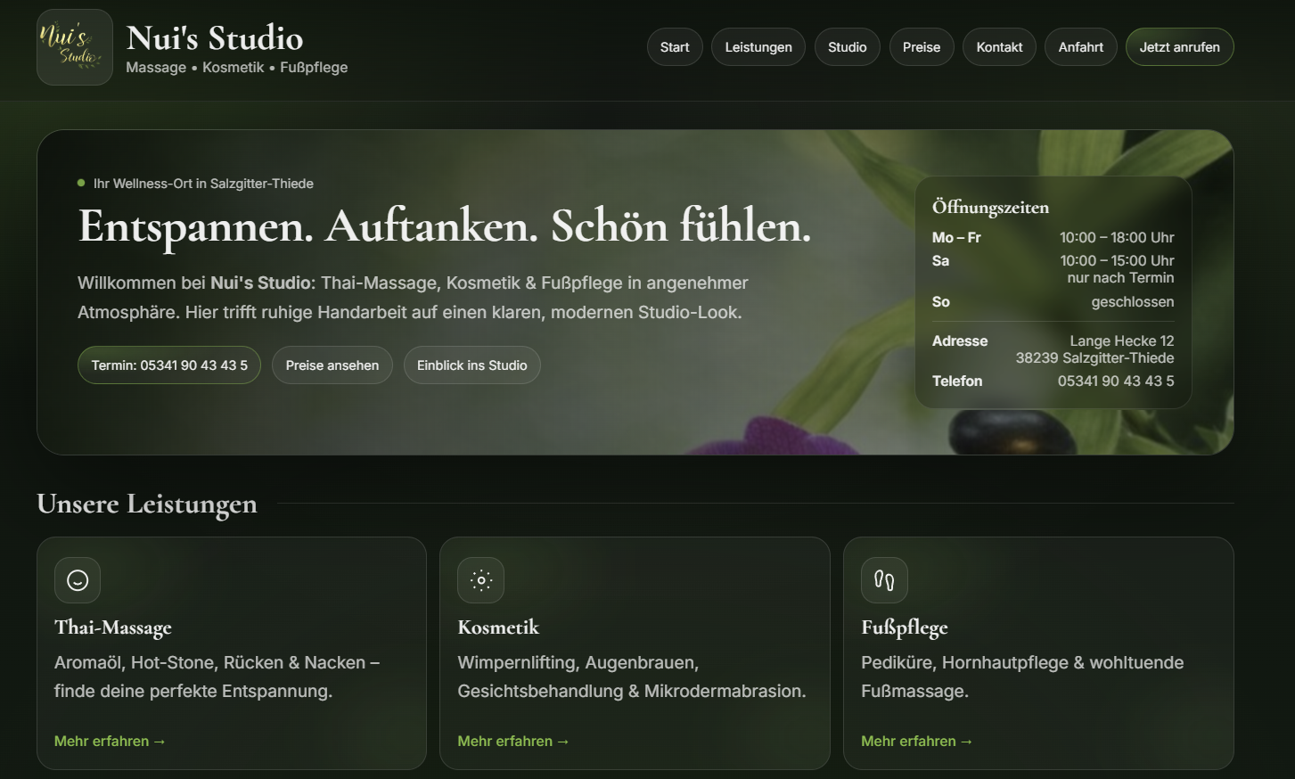 Nui's Studio Website Screenshot